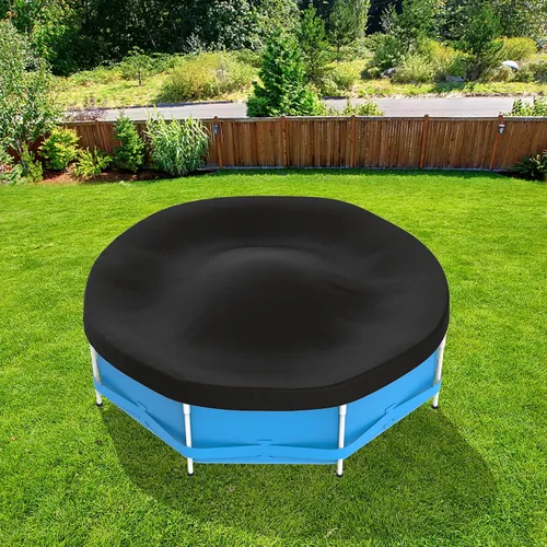 Vista 7 de Sfcddtlg Almohadas de aire de piscina de 4 x 4 pies para piscinas sobre el suelo, almohada redonda de invierno para piscina, almohada de aire