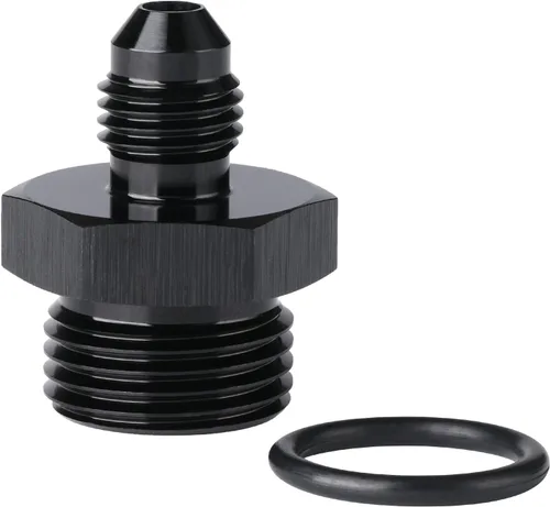 Vista 7 de 4AN macho a 4AN ORB con junta tórica Boss adaptador de riel de bomba de combustible de aluminio negro