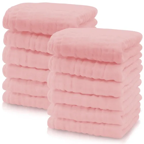 Vista 40 de Cute Castle Paquete de 24 paños de muselina para bebé, 100% algodón, ultra absorbentes, grandes, 20 x 10 pulgadas, trapos de leche súper Aguamarina