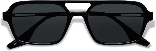 Vista 18 de SOJOS Vintage Polarized Aviator Sunglasses for Women Men 70s Retro Flat Narrow Rectangular Womens Glasses SJ2186