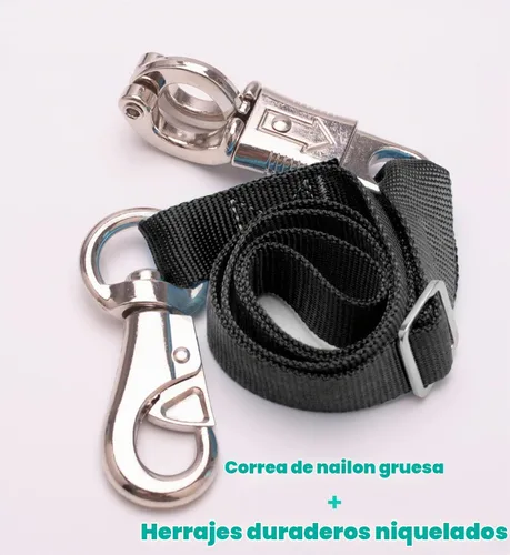 Vista 3 de Corbata ajustable para remolque (paquete de 2) - Correa de nailon para remolque de caballos, ajustable de 25 a 37 pulgadas Negro