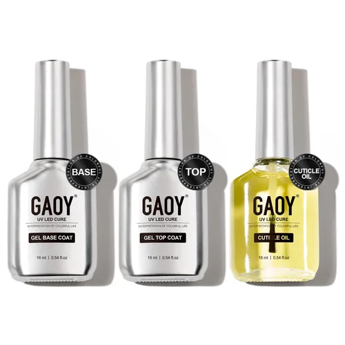 Vista 16 de GAOY 16ml 4 Piezas Juego de Capa Superior de Gel Brillante y Capa Base, Sin Limpieza, Combinación para Esmalte de Uñas con Curación UV