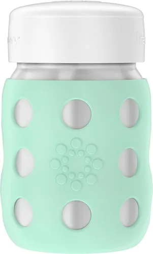 Vista 9 de Lifefactory Biberón de cuello ancho aislado al vacío de acero inoxidable de 8 onzas con pezón etapa 2 (3-6 meses) melón (LS2211WCA4)