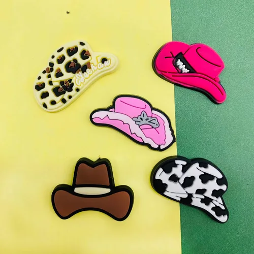Vista 5 de 30 50 dijes bohemios de vaquera rosa para zapatos para decoración de zuecos Crock, sandalias de paz, accesorios para niñas, mujeres, niños