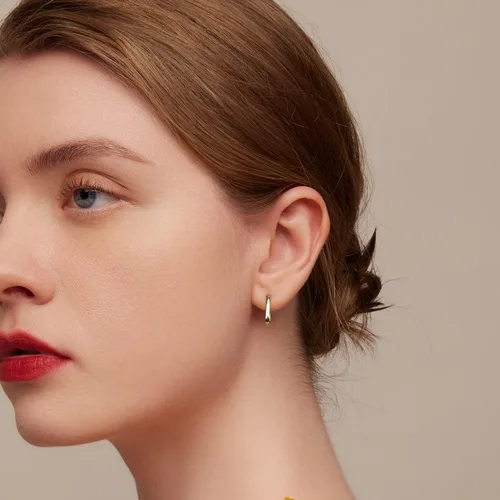 Vista 3 de BISAER 925 Sterling Silver Cute Hoop Earrings for Women Hypoallergenic Small Sleeper Tragus Hoop Earrings Cartilage Jewelry Gifts