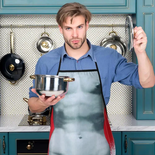 Vista 3 de Cabilock Delantal de cocina novedoso para hombre, divertido delantal de estatua de David para adultos para asar a la parrilla, hornear, cocina