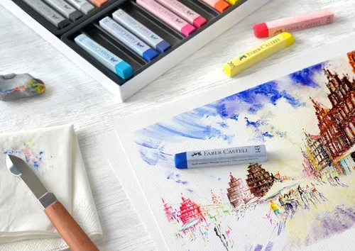 Vista 3 de Faber-Castell 128324 Goldfaber Studio - Tizas suaves pastel (24 unidades), varios
