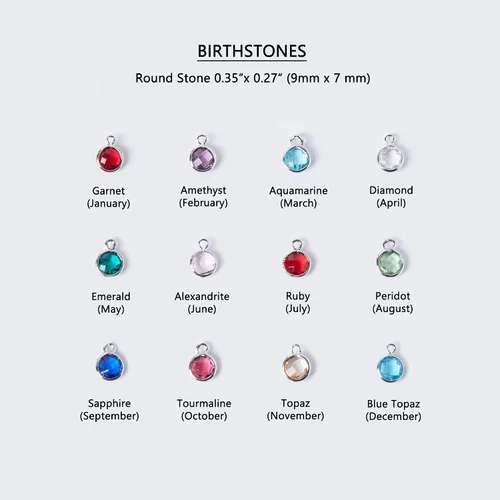 Vista 8 de MignonandMignon Birthstone Disc Necklace Personalized Gift for Her Birthstone Amethyst Raw Stone Gift for Grandma - LCN-BS