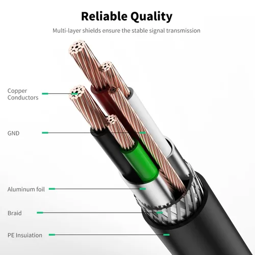 Vista 4 de XXONE Cable USB de 30 pies, tipo A-macho a macho B, chapado en oro para impresora/escáner