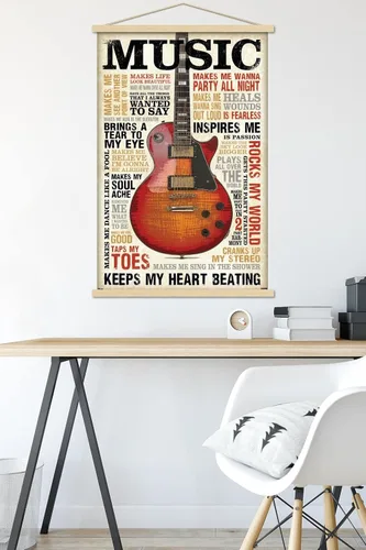 Vista 5 de Trends International Music Inspires Me - Póster de pared, 22.375 x 34 pulgadas, paquete de impresión premium y colgador de madera de haya