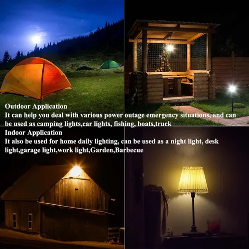 Vista 7 de Paquete de 2 bombillas USB regulables alimentadas por USB de 5 V 7 W, lámpara colgante para exteriores, portátil, para campamento, camión, tienda