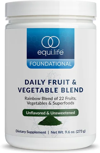 Vista 10 de Equilife Suplemento diario de frutas y verduras, 22 frutas, verduras y superalimentos para apoyar la energía y la salud general, fibra, sin azúcar