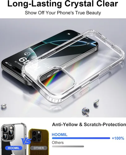 Vista 213 de HOOMIL Funda para iPhone 7 Plus/iPhone 8 Plus de 5.5 Pulgadas, sin amarillamiento, protección contra caídas, cubierta trasera dura transparente