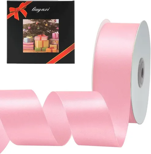 Vista 13 de Cinta de satén verde manzana de doble cara de color sólido de 1/2 pulgada x 25 yardas, cintas perfectas para manualidades, decoración de bodas
