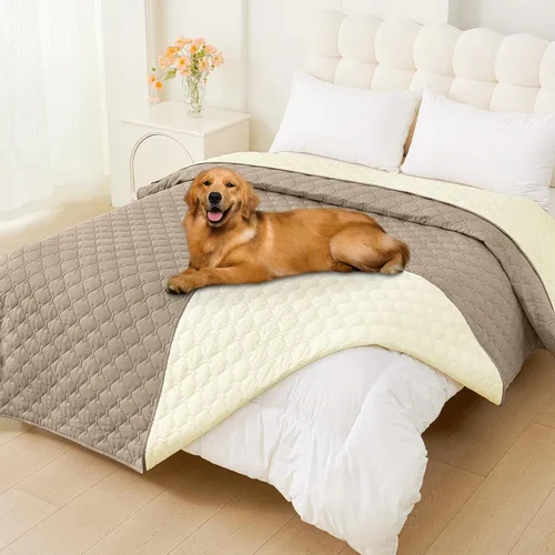 Vista 34 de Smiry Funda impermeable para cama de perro, manta reversible para mascotas para sofá Manta suave lavable para perro, funda a prueba de fugas