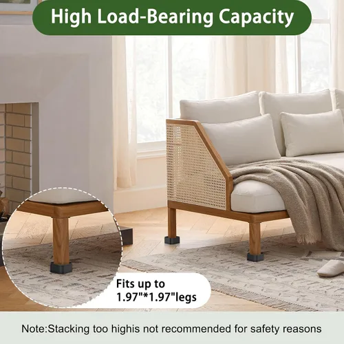 Vista 2 de Paquete de 20 elevadores apilables para muebles, elevadores de cama de 1.38 pulgadas, elevadores de patas de escritorio, elevadores de cama