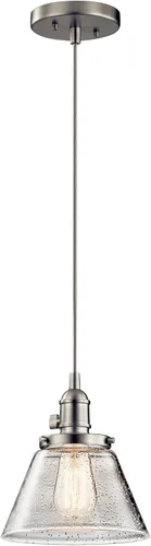 Vista 8 de Kichler Avery - Mini colgante de cono de luz de 8.75" con cristal semillado transparente Olde Bronze®