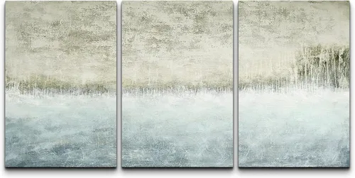 Vista 231 de wall26 Lienzo enmarcado para pared, juego de arte de acuarela pastel, paisaje rural, ilustraciones con formas abstractas, arte moderno, decorativo