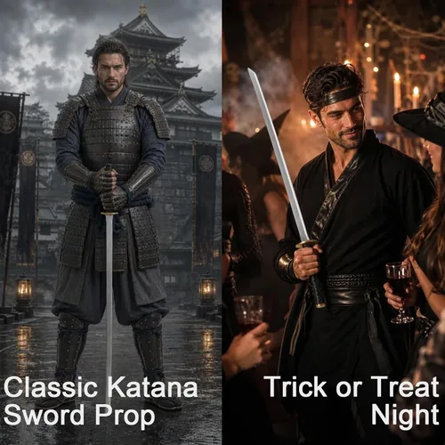 Vista 6 de Katana falsa de 34.6 pulgadas, disfraz de Halloween, espada