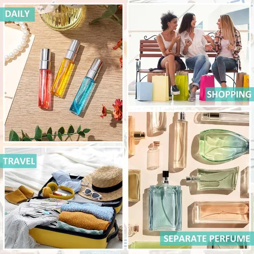 Vista 7 de Zhehao 1 mini botellas de spray de 0.2 fl oz de vidrio transparente para perfume, atomizador de perfume de niebla fina, portátil, recipientes vacíos