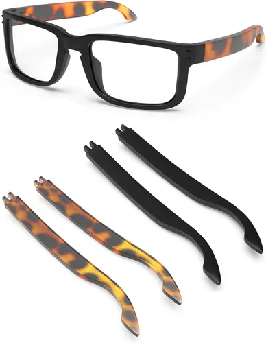 Vista 23 de Eye Opening Stuff Brazos de repuesto compatibles con gafas de sol Oakley Holbrook OO9102/Holbrook XL/Holbrook Asian Fit Negro claro