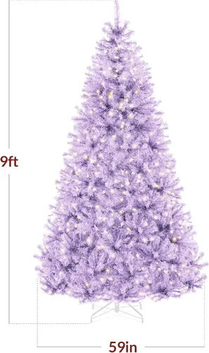 Vista 138 de Best Choice Products Árbol de Navidad azul bebé preiluminado de 6 pies, decoración navideña artificial completa con 947 puntas de rama, 250 luces