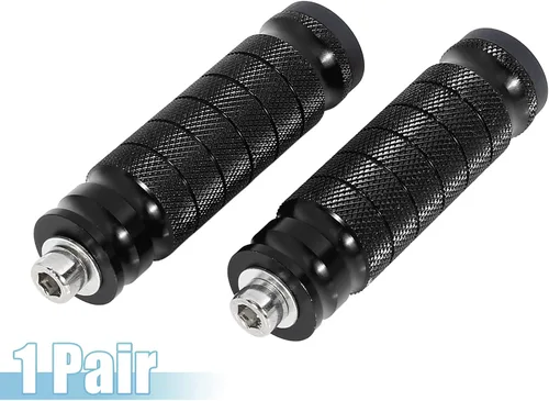 Vista 6 de F FIERCE CYCLE 1 par de reposapiés de aluminio de 6mm para motocicleta, set trasero plegable, reposapiés para motociclismo, estribo negro