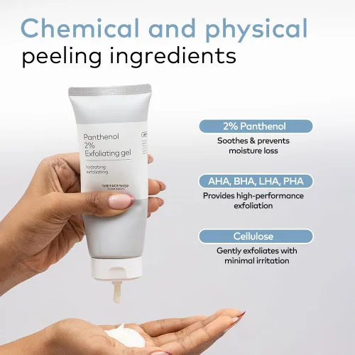 Vista 4 de The Face Shop Exfoliante facial Alltimate - Gel pelador con pantenol y AHA/BHA, fórmula suave, para piel suave, brillante e hidratada, limpieza