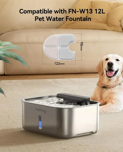 Vista 3 de FEELNEEDY 6 paquetes de filtros para fuente de agua para perros y 6 paquetes de esponjas de filtro de bomba de repuesto, filtro para fuente de agua