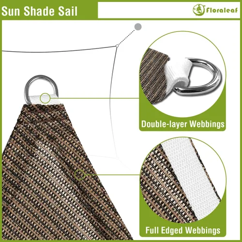Vista 4 de Toldo parasol rectangular de 2 x 2 pies para patio, patio, toldo permeable para césped, jardín, actividades al aire libre, color marrón