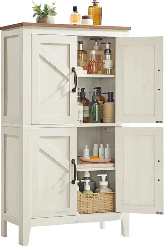 Vista 9 de VASAGLE LIRY Collection - Storage Cabinet, Farmhouse Floor Cabinet, Freestanding Storage Organizer for Bathroom Kitchen Entryway, Adjustable Shelf