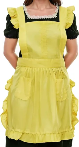 Vista 4 de Delantal retro ajustable con bolsillos, tamaño pequeño a grande para mujer de LilMents