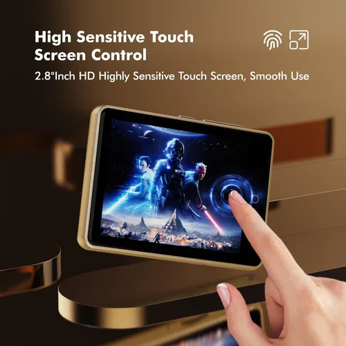 Vista 4 de Reproductor de MP3 de 64 GB Bluetooth de 5.3, 2.8 pulgadas, reproductor de música portátil, reproductor de MP4, reproductor de MP3 con altavoz