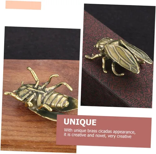 Vista 6 de Yardwe Adornos de cigarra decoraciones para salas de casa Cicadas Escultura Cicadas Figura Pequeña Miniatura Figuritas Delicadas Estatua de Cicadas