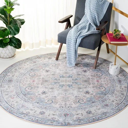Vista 10 de SAFAVIEH Alfombra lavable Tucson Collection - 2 pies 6 pulgadas x 4 pies, beige y verde, antideslizante, ideal para zonas de alto tráfico