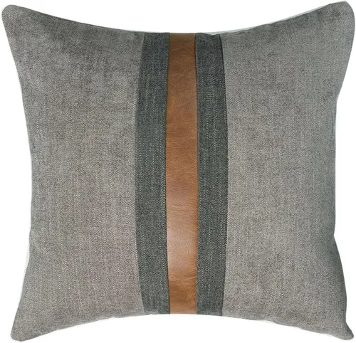 Vista 13 de Fundas de almohada decorativas de granja para exteriores para sofá, cama, funda de almohada de piel sintética marrón, funda de almohada de Beige