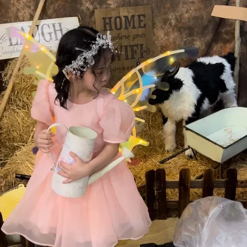 Vista 5 de cojodopo Disfraz de alas de mariposa eléctricas, alas luminosas de elfo para niños y perros con música brillante brillante accesorios de vestir