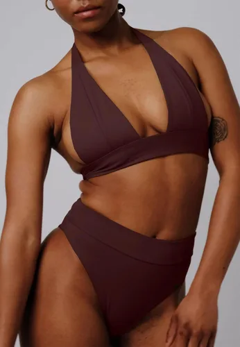 Vista 5 de Conjunto de bikini de cintura alta para mujer, cuello en V profundo, traje de baño de dos piezas