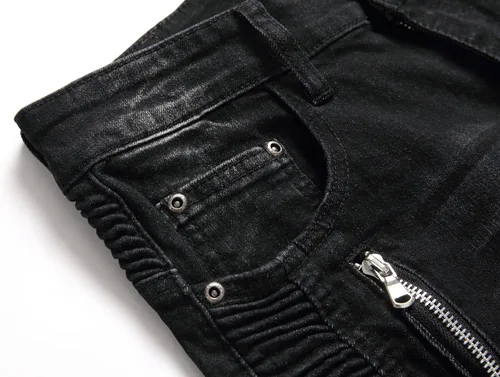 Vista 4 de AITITIA Jeans de motociclista de ajuste regular para hombre