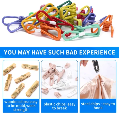 Vista 4 de Clips para bolsas con revestimiento de PVC - Clips para chips y alimentos (colores mezclados 30 piezas)