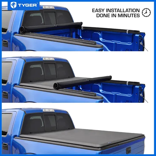 Vista 5 de Tyger Auto T1 - Cubierta enrollable suave Tonneau para caja de camioneta compatible con Ford Maverick 2022-2026