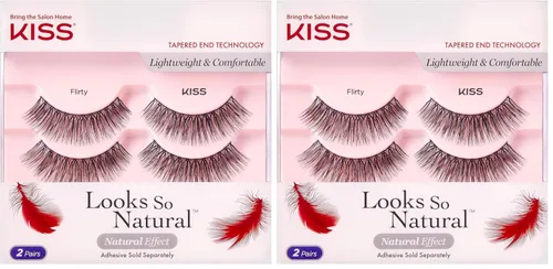 Vista 11 de KISS Looks So Natural - Pestañas postizas, ligeras y cómodas, tecnología de extremo ahusado, reutilizables, libres de crueldad, compatibles