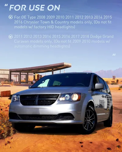 Vista 8 de Nilight Conjunto de faros delanteros para 2011 2012 2013 2014 2015 2016 2017 2018 2019 Dodge Grand Caravan 2008-2016 Chrysler Town & Country