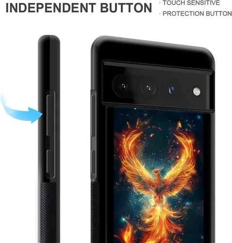 Vista 1815 de Compatible con Google Pixel 4A 5G Mobile Case Creative Acrylic Panel trasero Silicona Protección Grip especialmente diseñado para Google Pixel 4A 5G