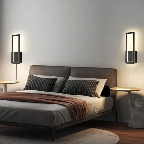 Vista 6 de Juego de 2 apliques de pared enchufables para interiores, lámpara de pared cálida de 3000 K, decoración para dormitorio, sala de estar, baño