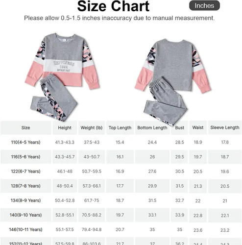 Vista 4 de PATPAT Conjunto de 2 piezas para niñas, camiseta de bloque de color de leopardo, camiseta de cuello redondo, leggings negros, pantalones deportivos