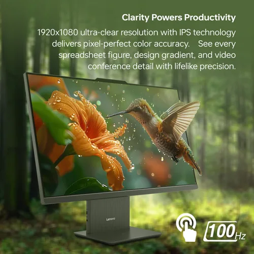 Vista 4 de Lenovo IdeaCentre I Pro Business todo en uno, IA de próxima generación, pantalla táctil FHD de 27 pulgadas, 100 Hz, i5-13420H, 16 GB DDR5 RAM, 1 TB