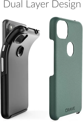 Vista 5 de Crave Dual Guard Pixel 4a - Funda para celular de doble protección para Google Pixel 4a Verde bosque