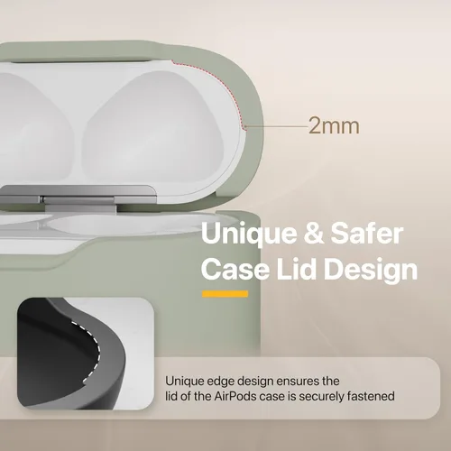 Vista 5 de MAGEASY Funda diseñada para estuche de AirPods Pro 2 - Funda protectora a prueba de golpes para AirPods Pro y Pro 2, resistente a las manchas, suave