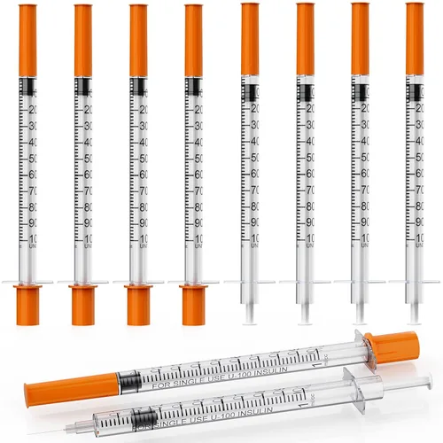 Vista 7 de Jeringa de 1ml/cc con aguja, calibre 30 de 1/2 pulgada, suministros desechables de dispensación de laboratorio envueltos individualmente, paquete